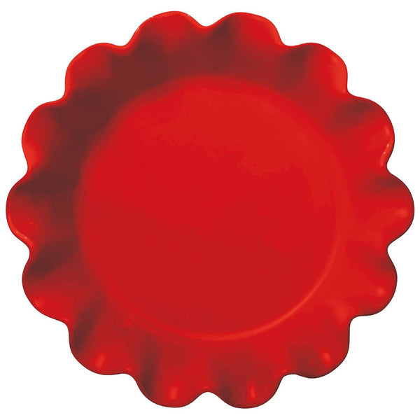 Molde cerámico ondulado para pasteles, Rojo